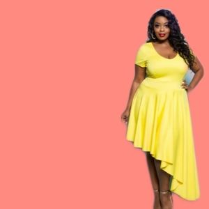 High low yellow dress